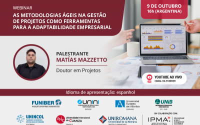 UNIB organiza o webinar «As metodologias ágeis na gestão de projetos como ferramentas para a adaptabilidade empresarial»